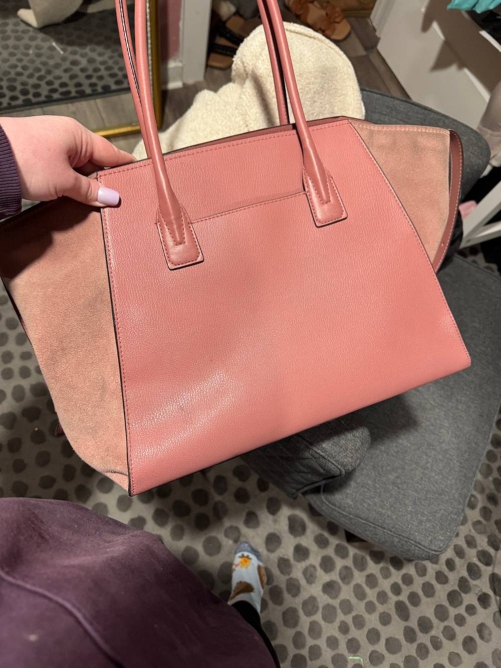 Michael Kors Dusty Rose Leather & Suede Tote - Picture 4 of 6